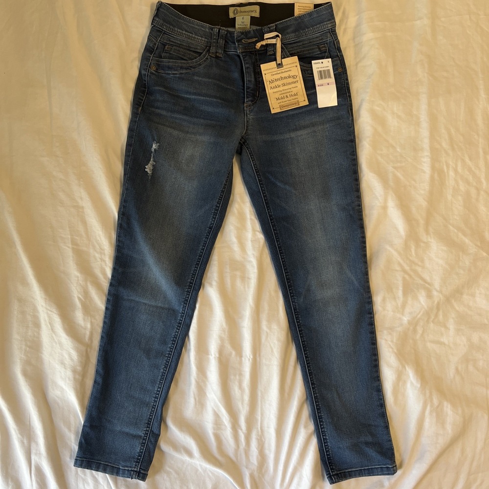 Democracy Absolution Ankle Skimmer Skinny Jeans Medium Wash Blue Size 6